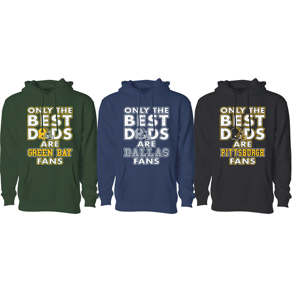 MENS ONLY THE BEST DADS FOOTBALL FAN PULL OVER HOODIE