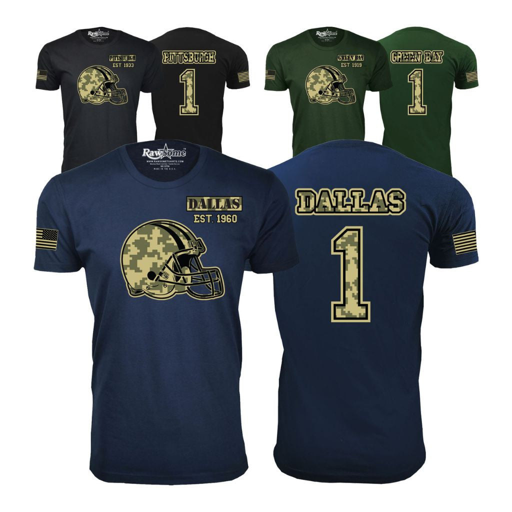 MENS ULTIMATE CAMO FOOTBALL TEAM COLOR T SHIRT