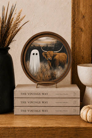 8 INCH ROUND HIGHLAND WITH GHOST PORCH ART