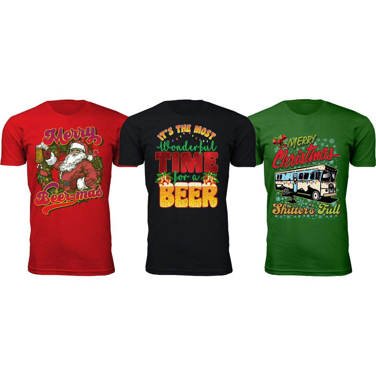 MENS CHRISTMAS SPIRIT CREW NECK T SHIRTS
