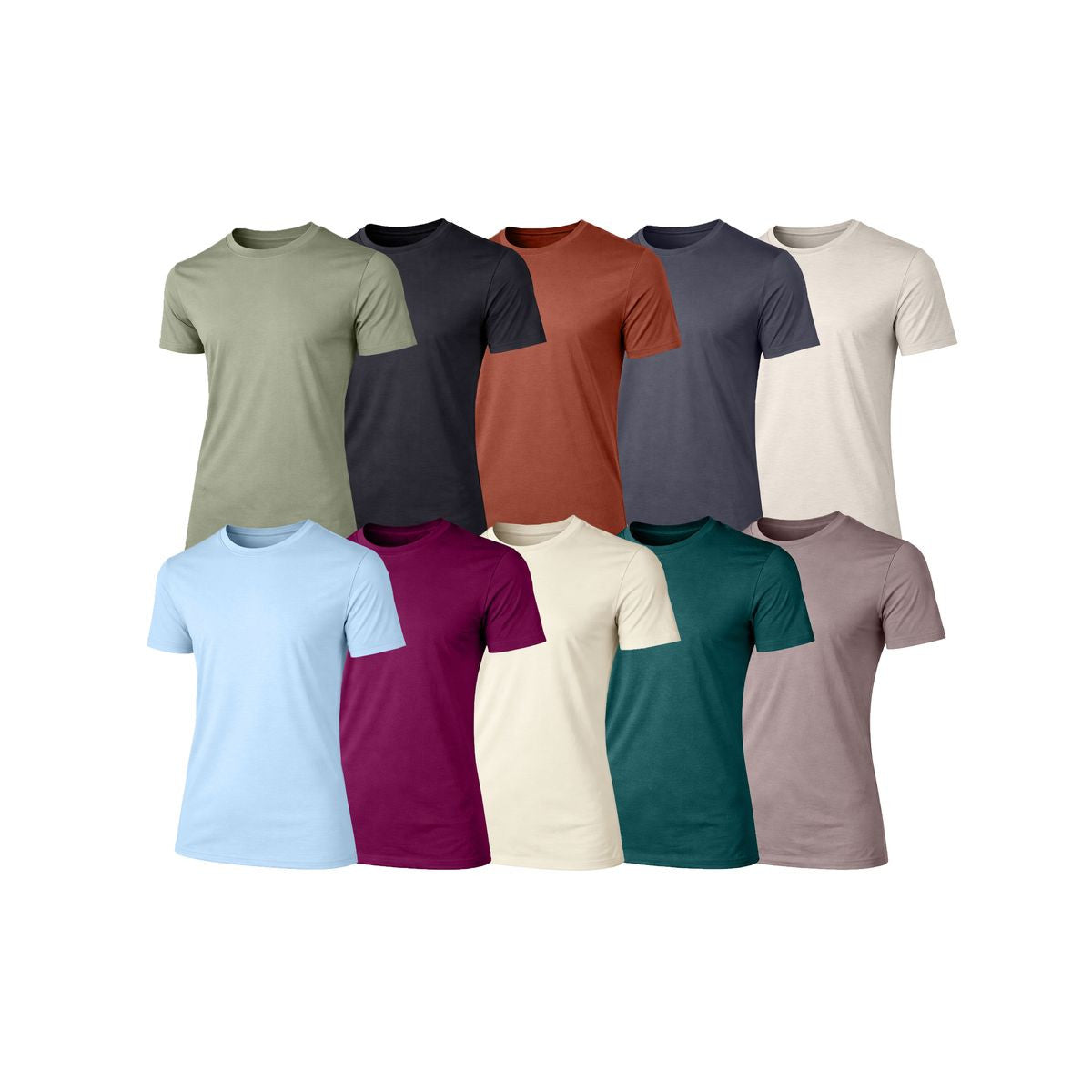 MENS ASSORTED STRETCH RAYON SHORT SLEEVE TEES 8 PACK