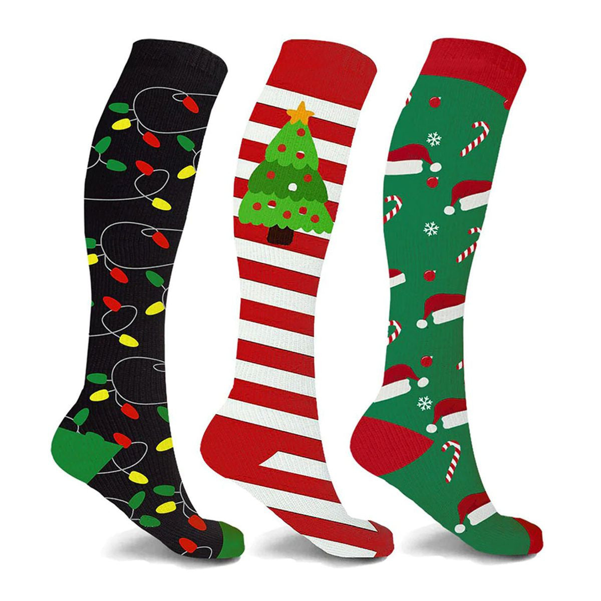 HOLIDAY FUN KNEE HIGH COMPRESSION SOCKS