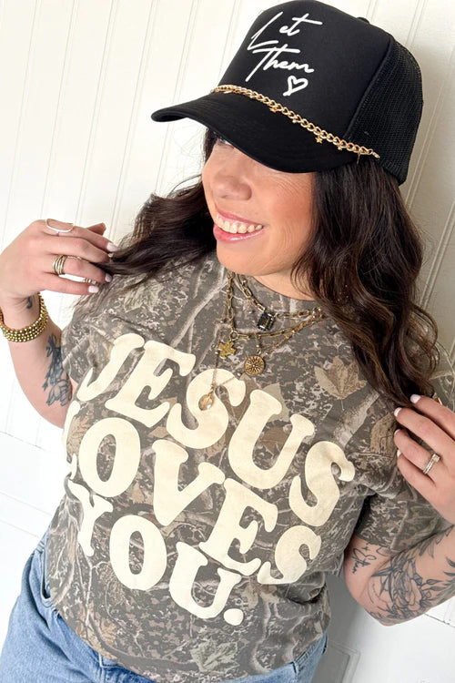 Jesus loves you camo short sleeve
