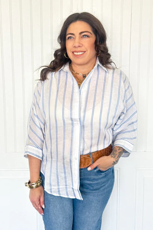 The blue line breeze three-quarter sleeve shirt