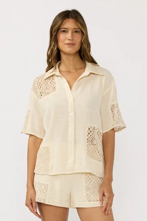 The coastal canvas gauze top