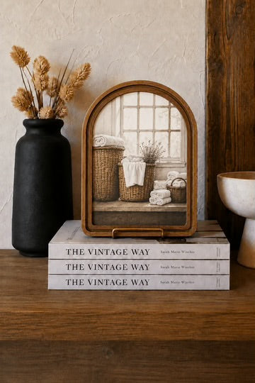 Laundry baskets arch framed art 8.25x11 inch