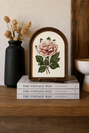 Vintage peony arch framed art 8.25x11