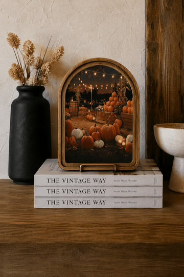 Pumpkin patch framed art arch 8.25x11 inch