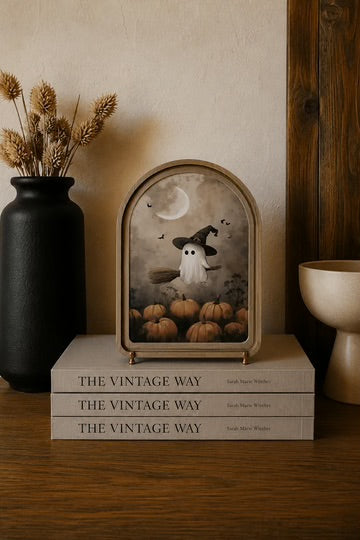 Ghostie witch arch framed art 8.25x11 inch