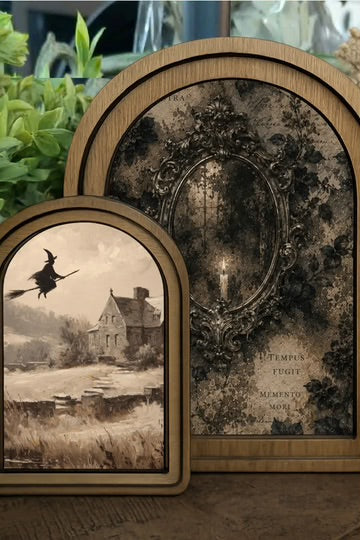 Flying witch canvas art set