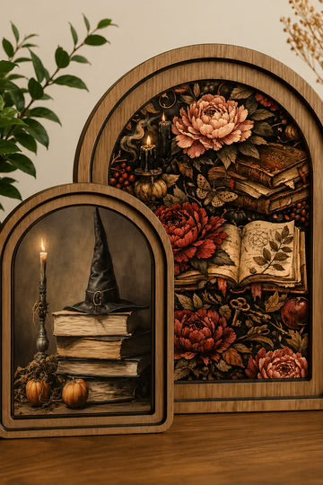 Halloween books canvas art set