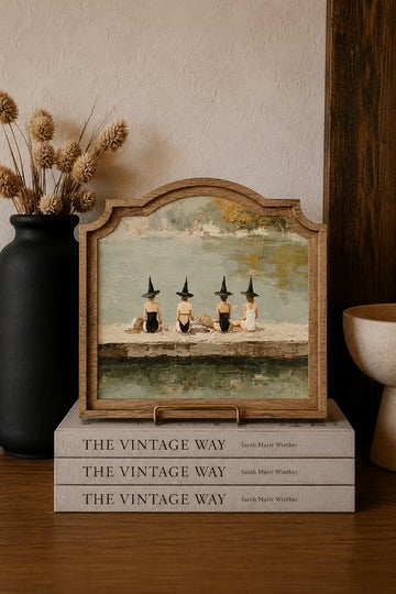 Lake witches summerween provincial arch framed art 9x10 inch
