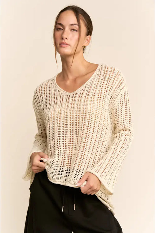 Davi and Davi women’s sandy cove high -low sweater