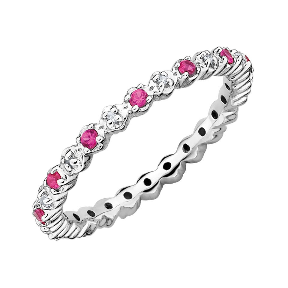 .30 carat lab created ruby ring in sterling silver