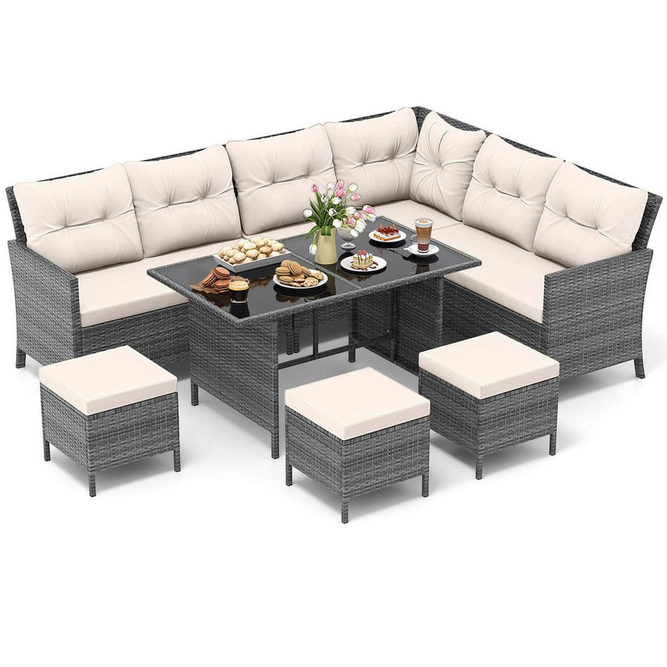 7 piece patio sectional furniture set