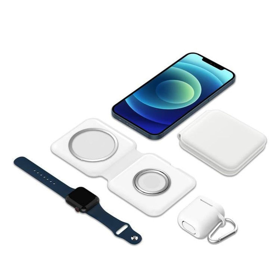 Foldable magnetic charger for Apple Watch iPhone and airpods