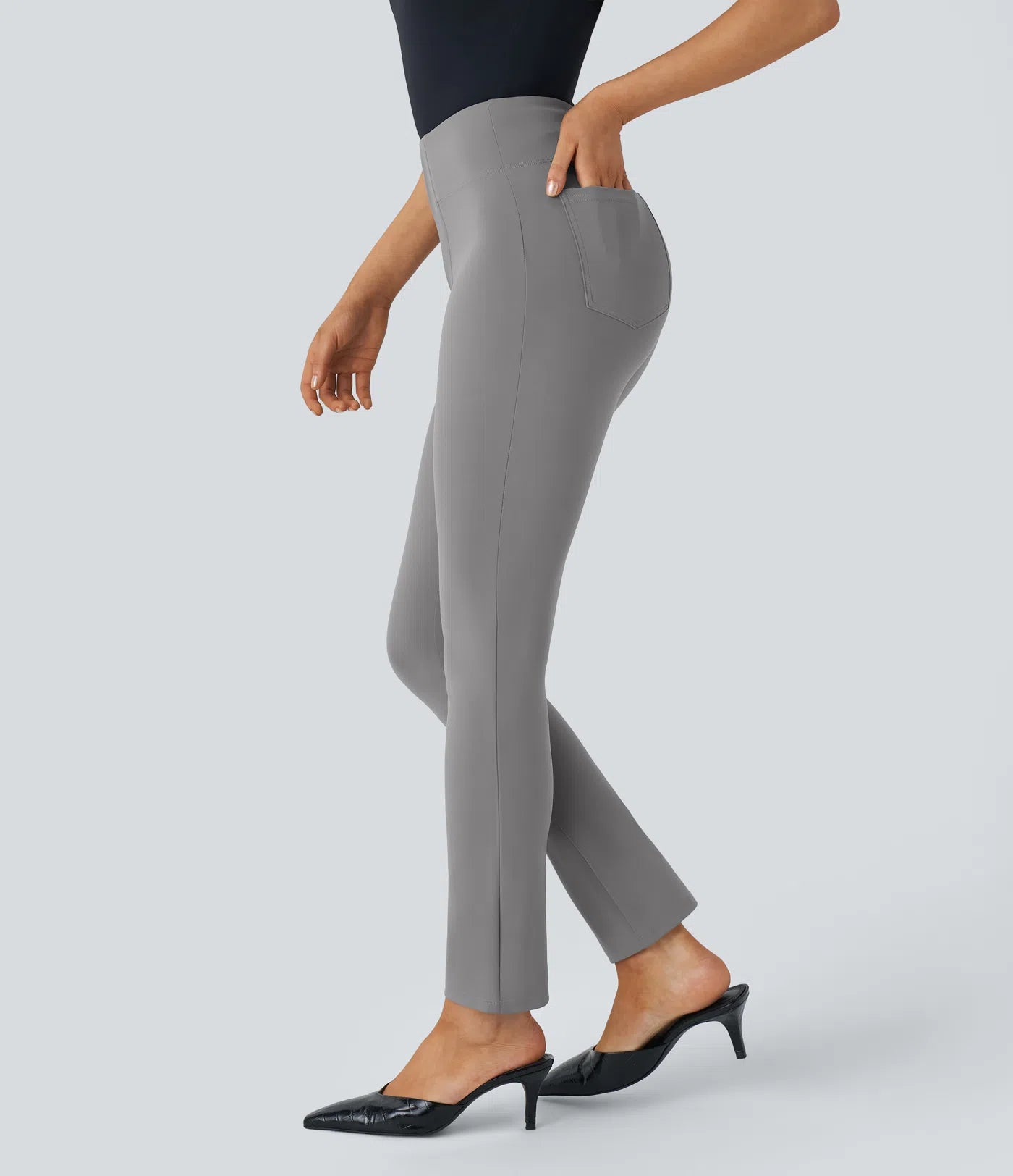 High waisted pocket tapered work pants