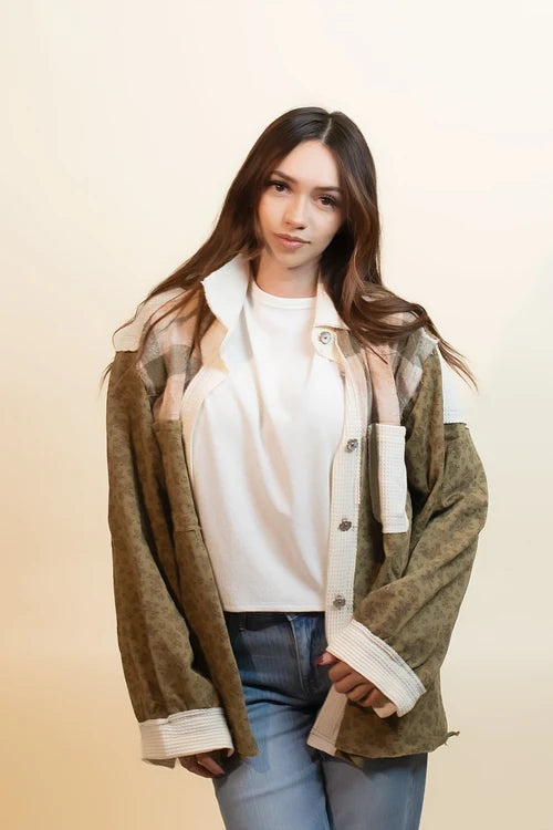 Pol womens cozy backroads plaid shacket