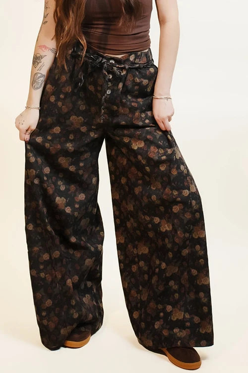 Pol womens woodland weave straight leg pants