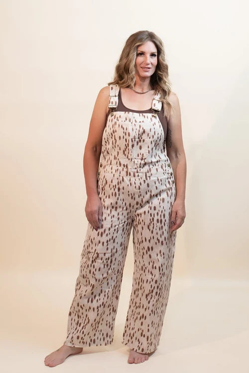 Peach love womens rustic fawn romper overalls