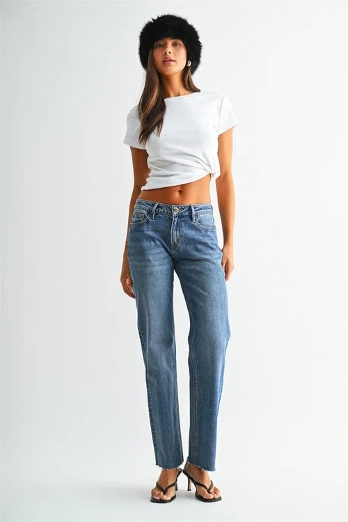 Mica womens light indigo leaf season jeans