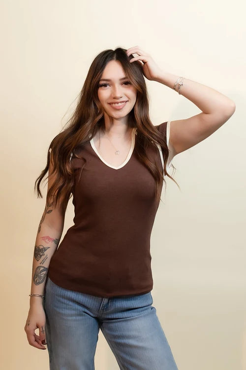 Mod ref womens falling oak raglan knit top