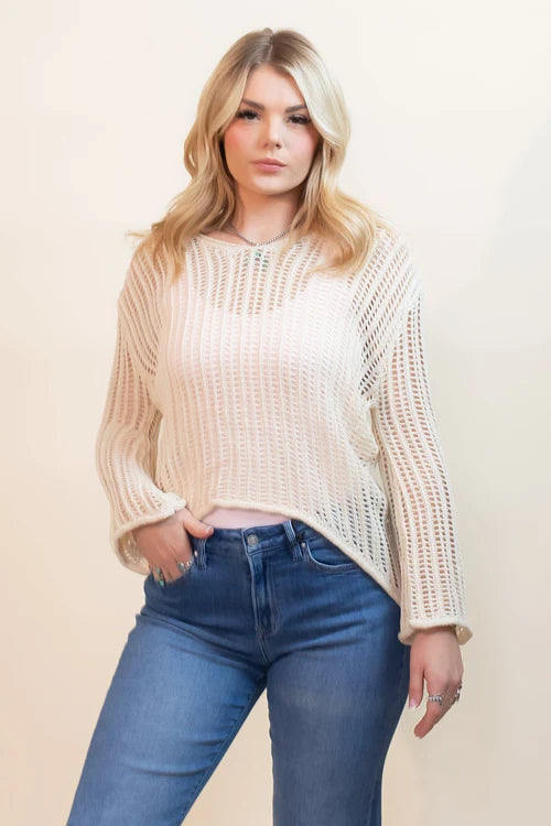 Davi and Dani womens sandy cove high low sweater