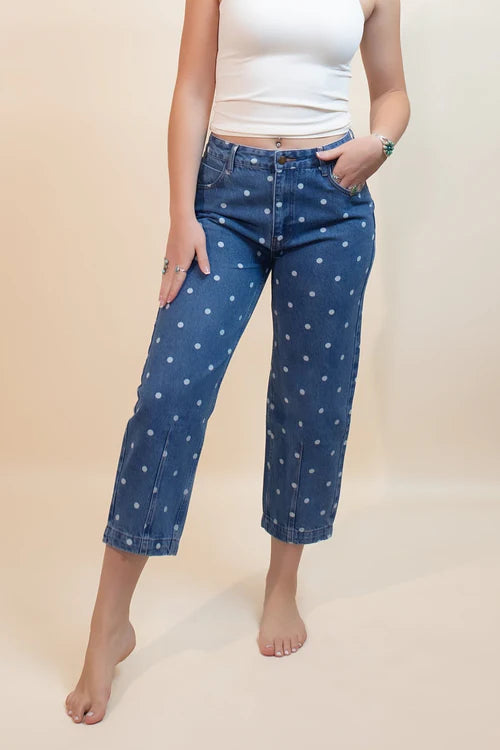 Peach love womens whimsy dot ankle jeans