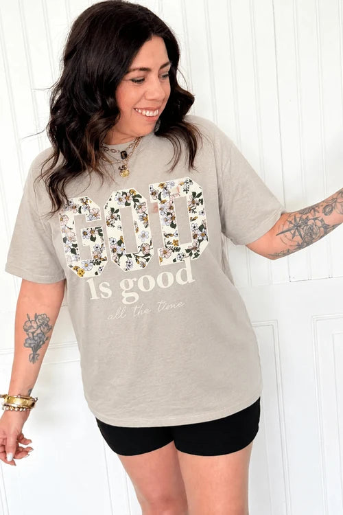 The god is good wildflower graphic tee