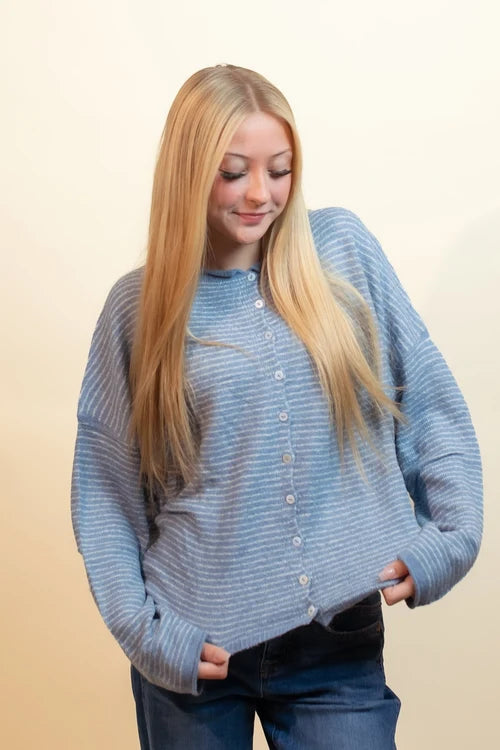 Things between womens dusky morning pinstripe cardigan