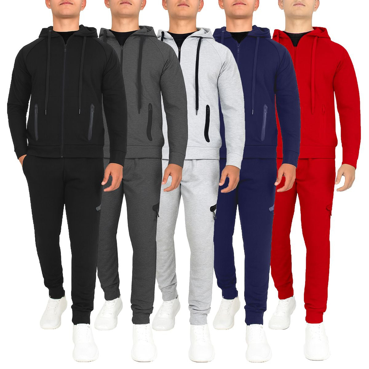 MENS TECH FLEECE HOODIE AND JOGGER SET 2 PACK