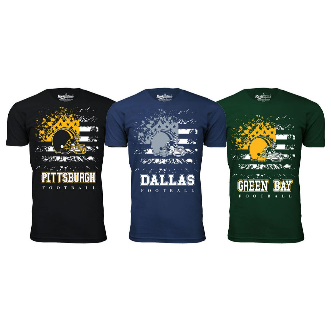 MENS STAR SPANGLED FOOTBALL T SHIRT