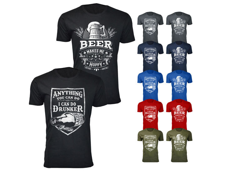 MENS BEER MAKES ME HAPPY T SHIRT