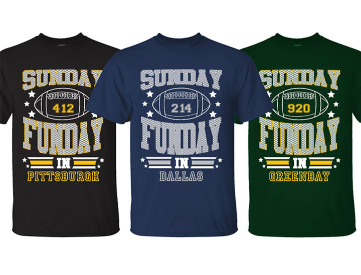 MENS SUNDAY FUNDAY FOOTBALL T SHIRT
