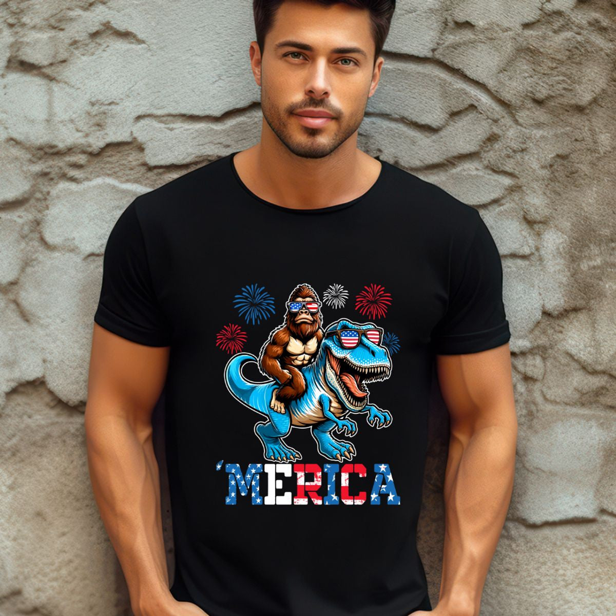 MENS MERICA 4TH OF JULY GRAPHIC TOPS