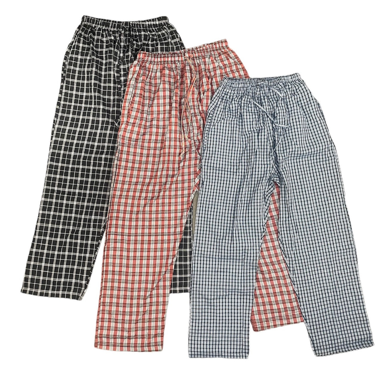 MENS PAJAMA WOVEN COTTON LIGHTWEIGHT LOUNGE PANTS 3 PACK