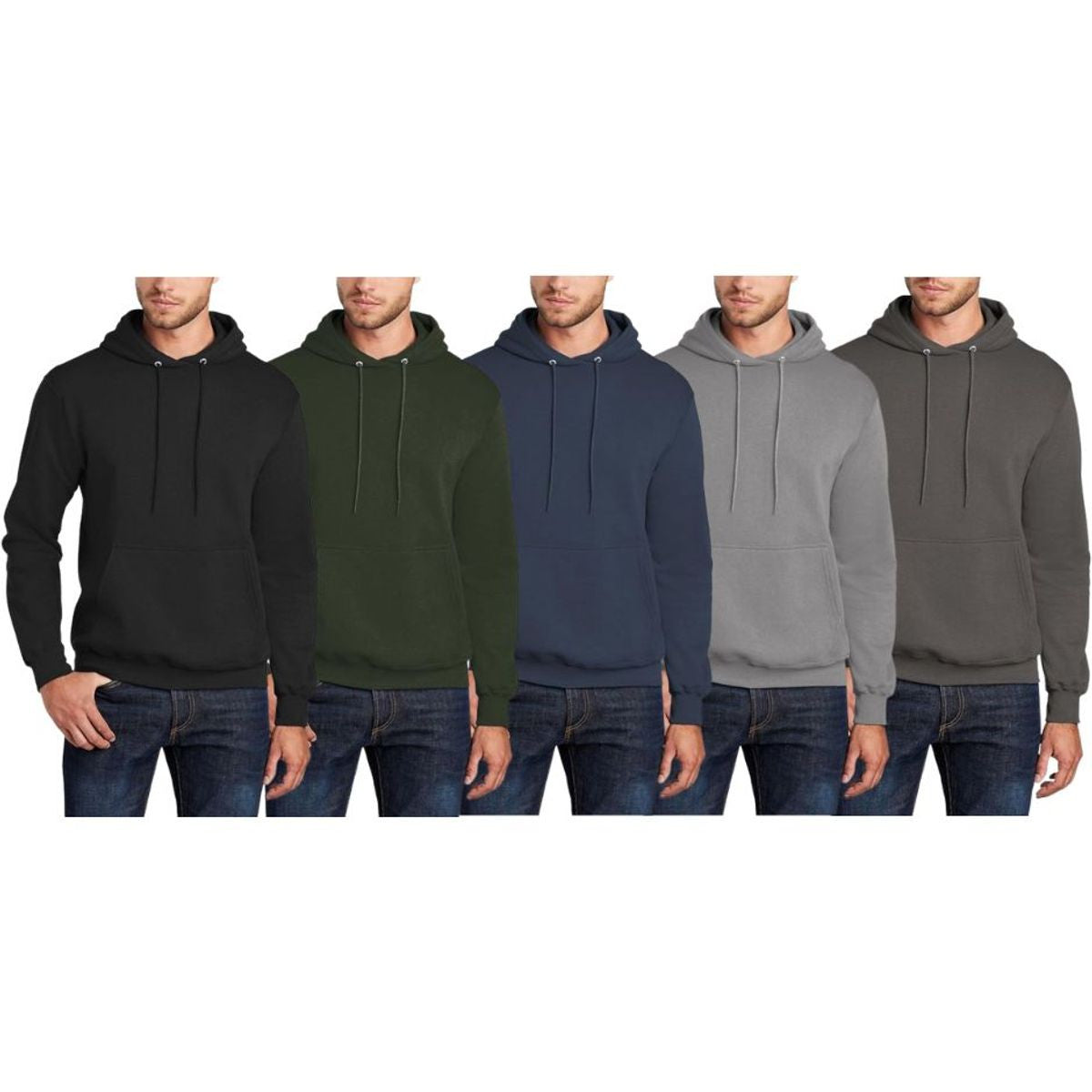 MENS ASSORTED PULLOVER FLEECE HOODIE 2 PACK