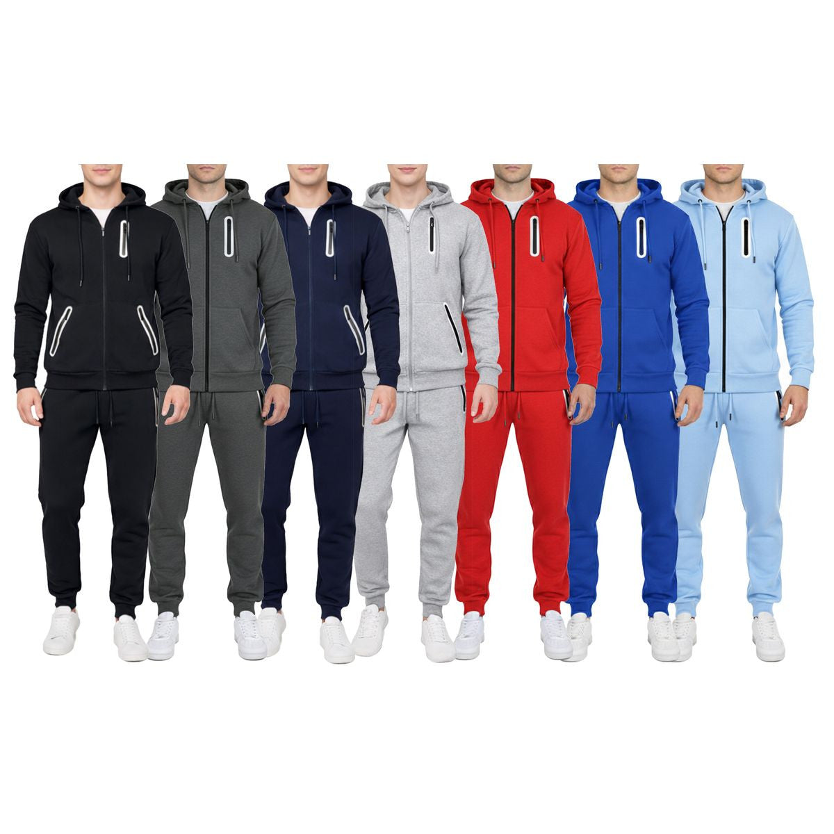 MENS FLEECE LINED FULL ZIP HOODIE AND JOGGER SET