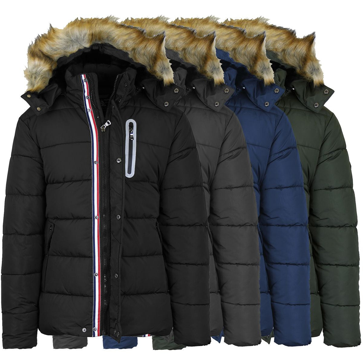MENS HEAVY TECH PUFFER JACKET WITH HOOD