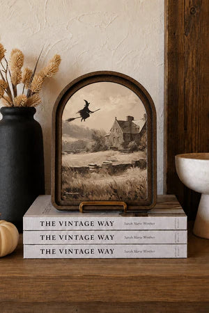 FLYING WITCH ARCH FRAMED ART 8.25X11 INCH