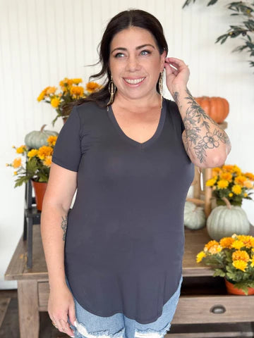 LUXE JERSEY V NECK TOP
