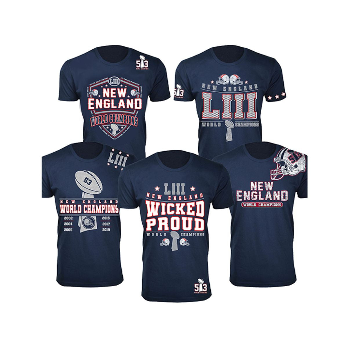 MENS FOOTBALL CHAMPIONS NEW ENGLAND T SHIRTS