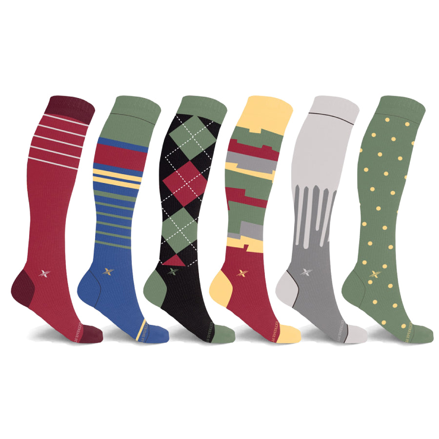 GRADUATED EVERYDAY COMFORTABLE COMPRESSION SOCKS 6 PAIRS