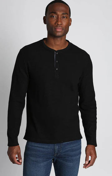 MIDNIGHT RIDGE MENS WAFFLE HENLEY