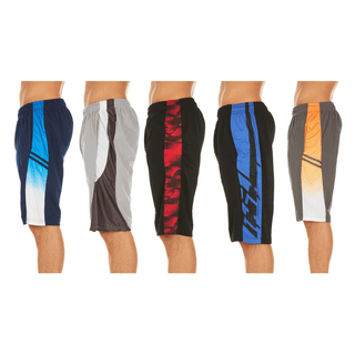 MENS ACTIVE ATHLETIC ASSORTED PERFORMANCE SHORTS 5 PACK