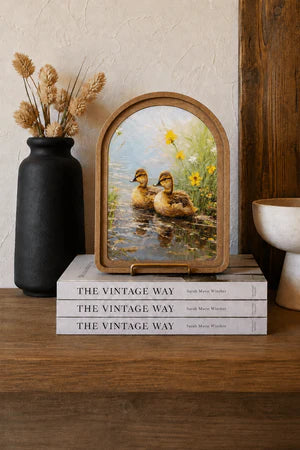 SPRING DUCKLINGS ARCH FRAMED ART 6X8 INCH