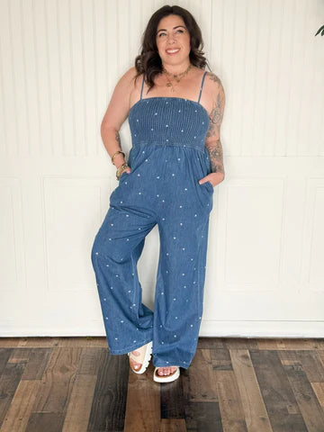 THE BLUEBELL HEART EMBROIDERED JUMPSUIT