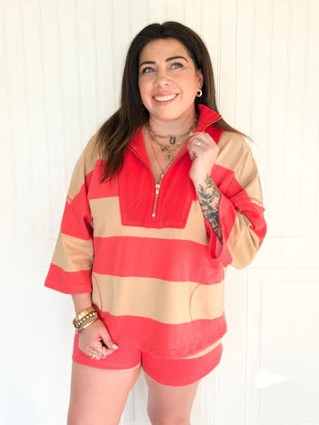 THE COASTAL CORAL KNIT TOP