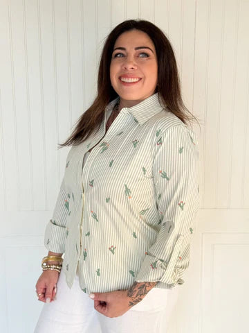 THE DESERT GARDEN BACK PLEAT TOP
