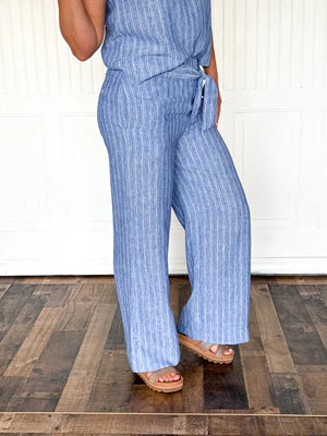 THE EASY STRIPE FLOW PANTS